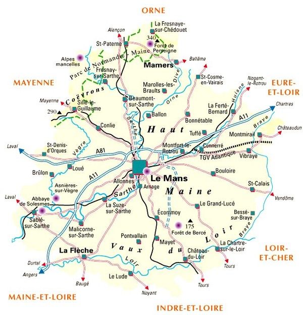 Les départements et leur histoire - Sarthe - 72 -