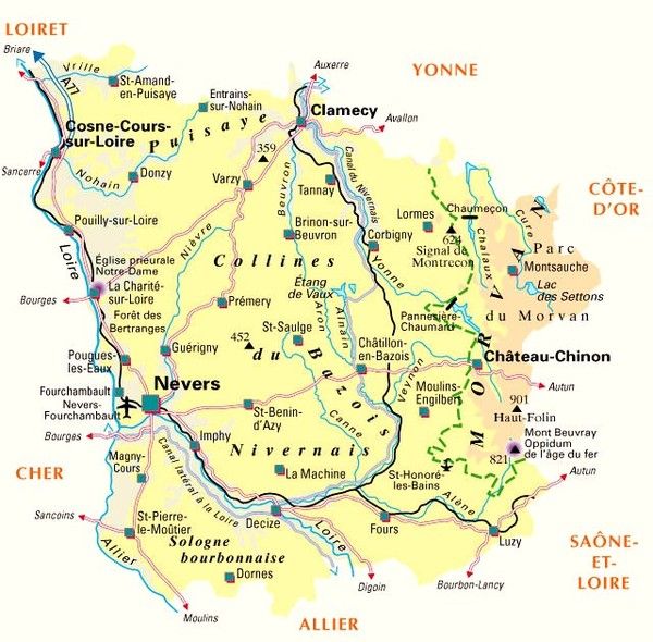 Les départements et leur histoire - Nièvre - 58 -
